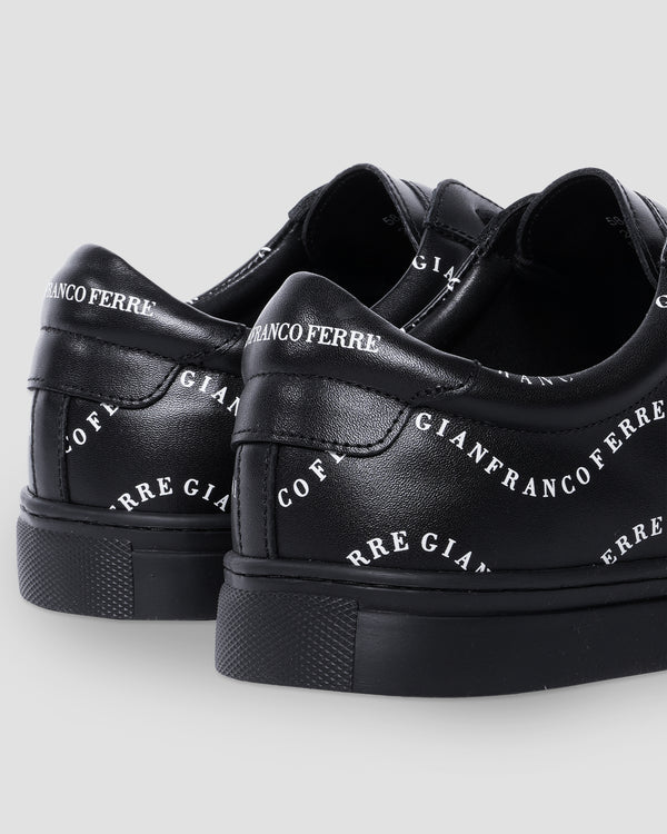 Gianfranco Ferre Curvy Brand Print Sneakers Black