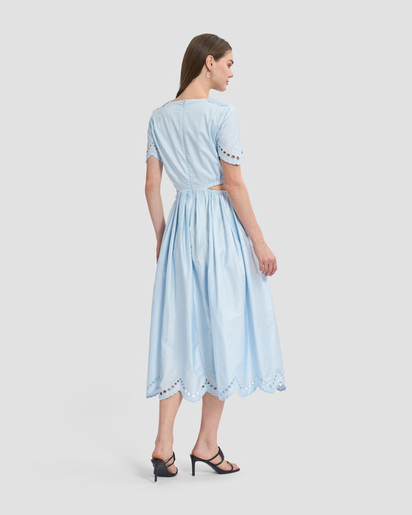 Gianfranco Ferre Cut-Out Sides Midi Dress Blue