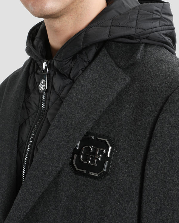 Gianfranco Ferre Detachable Hooded Coat Grey