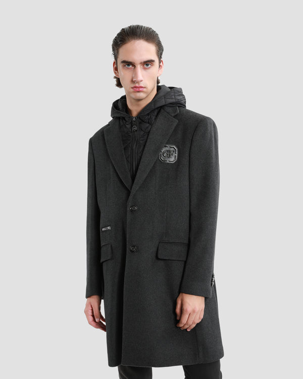 gianfranco ferre Detachable Hooded Coat Grey