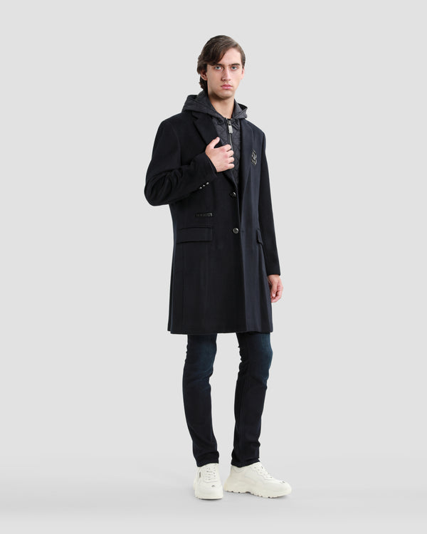 Gianfranco Ferre Detachable Hooded Coat Navy