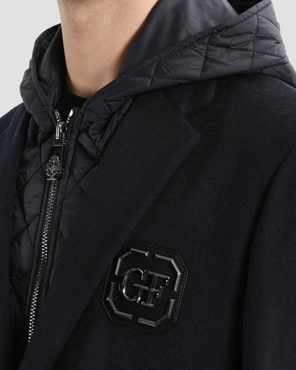 Gianfranco Ferre Detachable Hooded Coat Navy