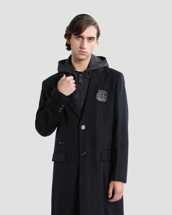 gianfranco ferre Detachable Hooded Coat Navy