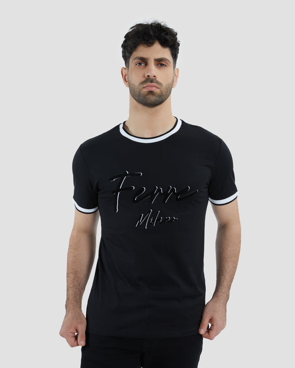 gianfranco ferre Double Flock Print T-Shirt Black