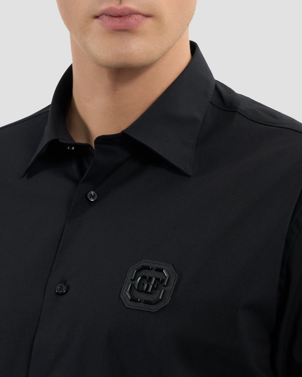 Gianfranco Ferre Double Flock Printed Shirt Black