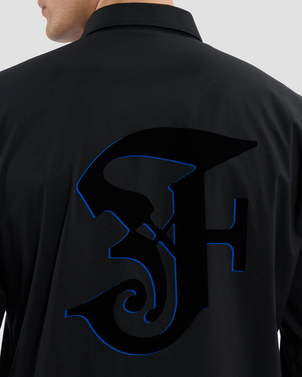 Gianfranco Ferre Double Flock Printed Shirt Black