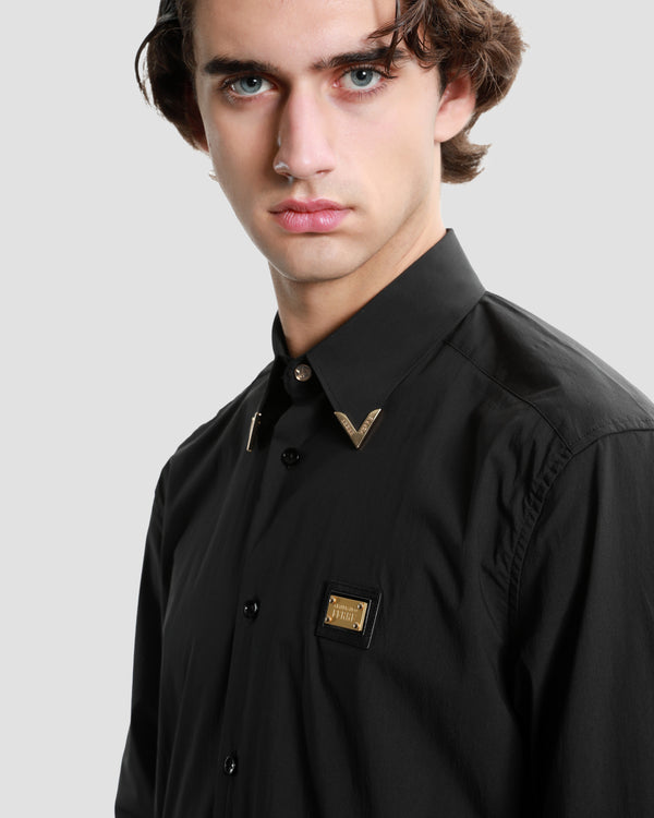 Gianfranco Ferre Embellished Chest Shirt Black