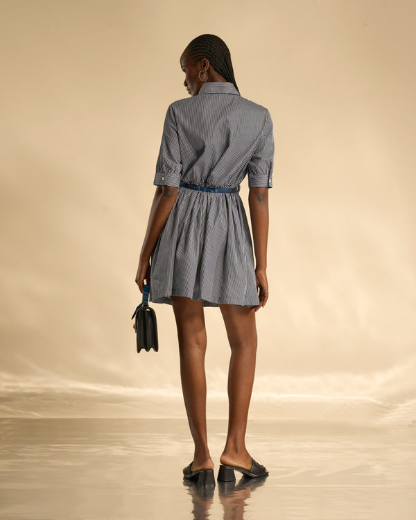 Gianfranco Ferre Embellished Logo Dress Shirt Navy