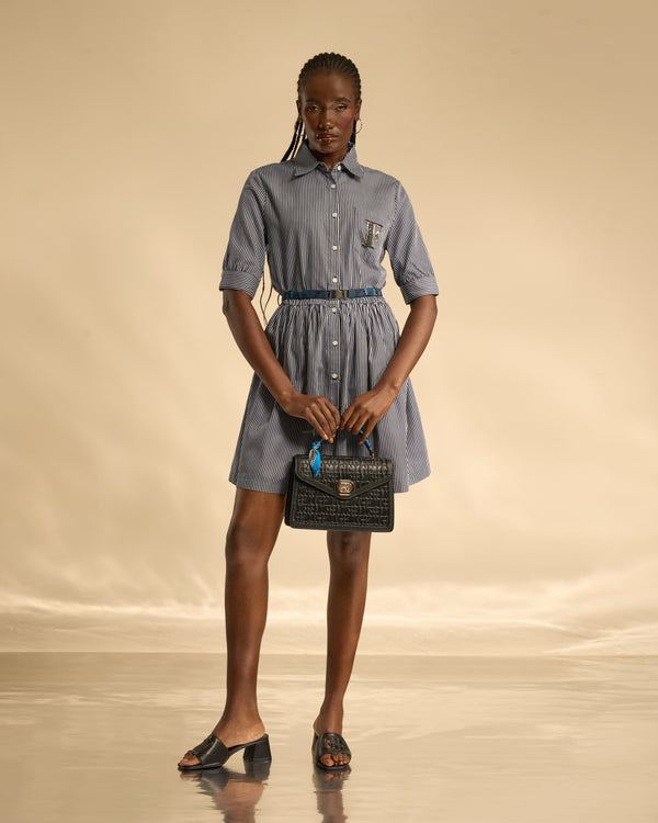 gianfranco ferre Embellished Logo Dress Shirt Navy