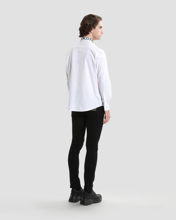 Gianfranco Ferre Embroidered Collar Shirt White