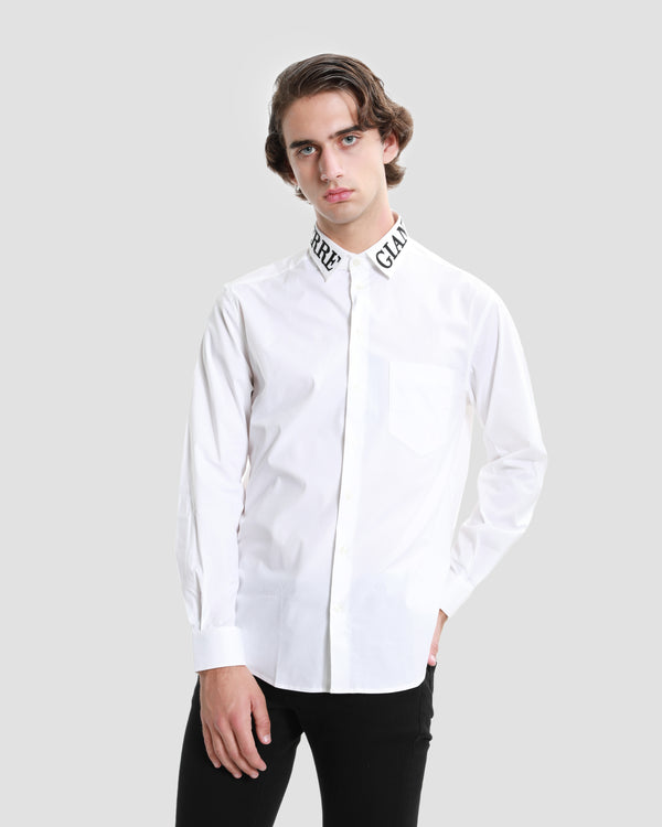 gianfranco ferre Embroidered Collar Shirt White