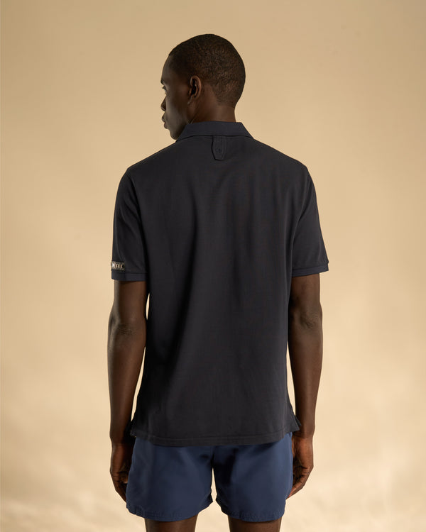 Gianfranco Ferre Embroidered Crest Polo Shirt Navy