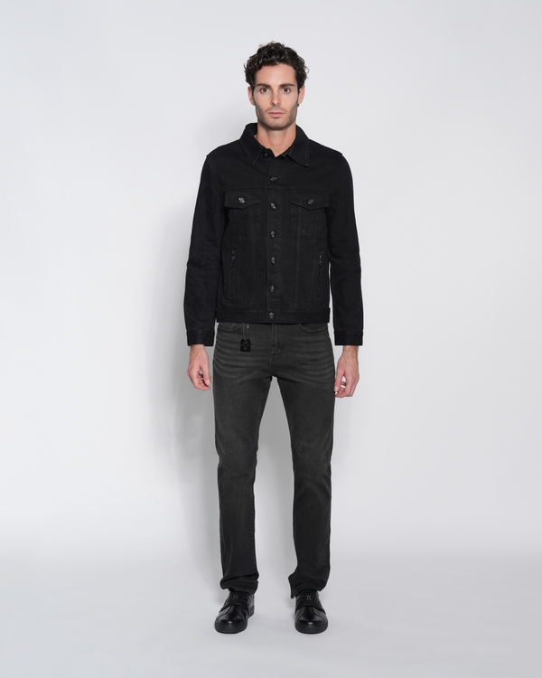 Gianfranco Ferre Embroidered Denim Jacket Black