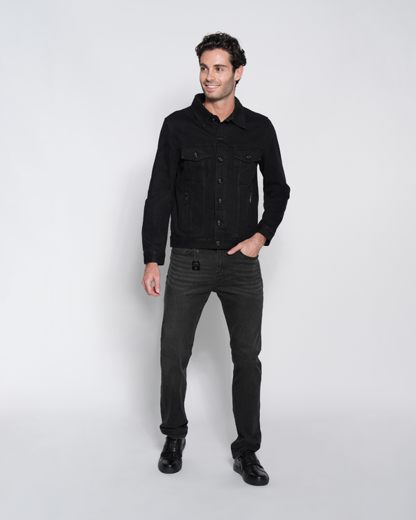 Gianfranco Ferre Embroidered Denim Jacket Black