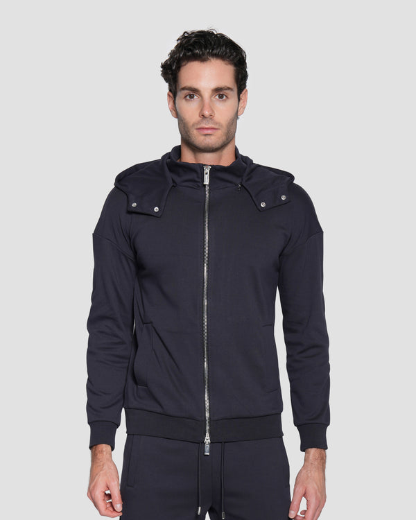 gianfranco ferre Embroidered Hoodie Jacket Navy