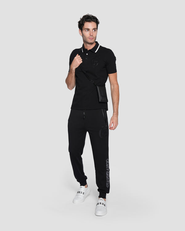 Gianfranco Ferre Embroidered Logo Polo Shirt Black