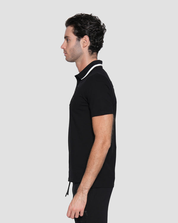 Gianfranco Ferre Embroidered Logo Polo Shirt Black