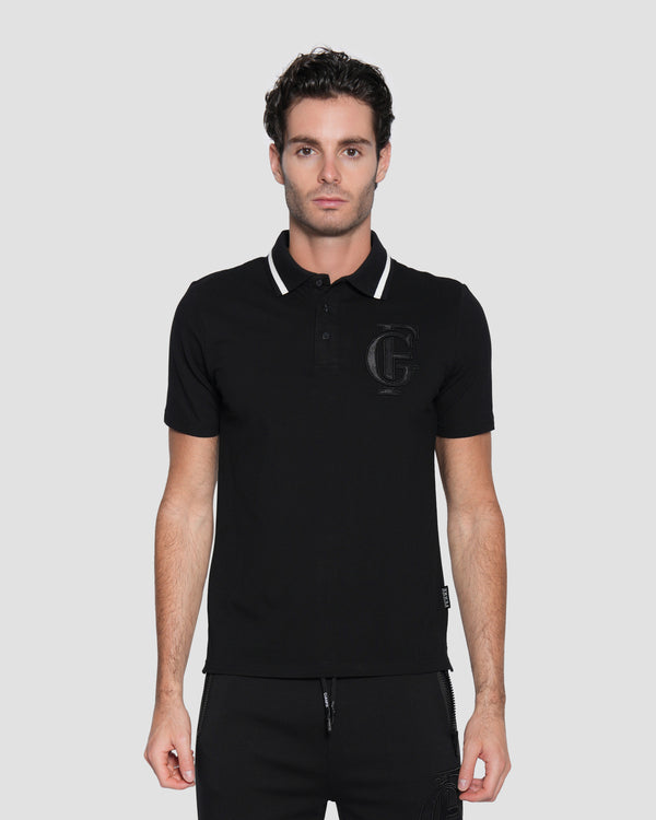 gianfranco ferre Embroidered Logo Polo Shirt Black