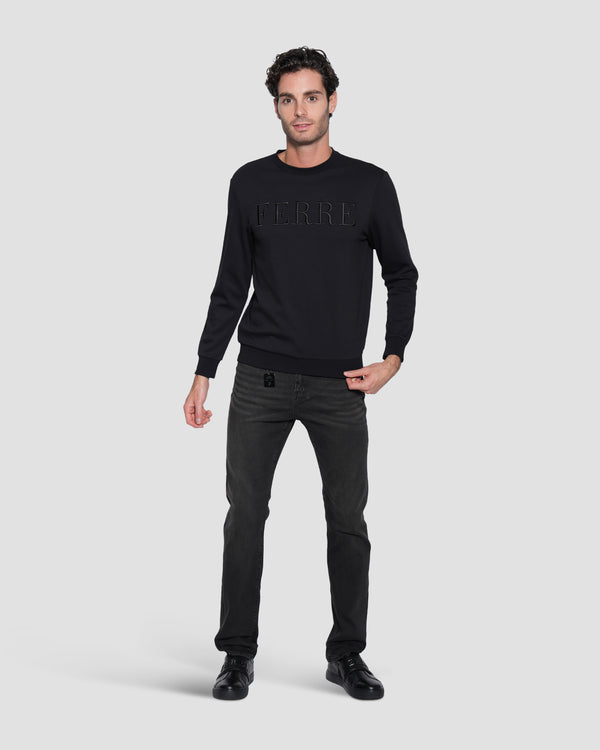 Gianfranco Ferre Embroidered Logo Sweatshirt Black