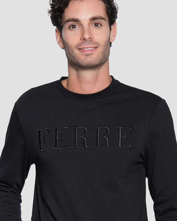 Gianfranco Ferre Embroidered Logo Sweatshirt Black