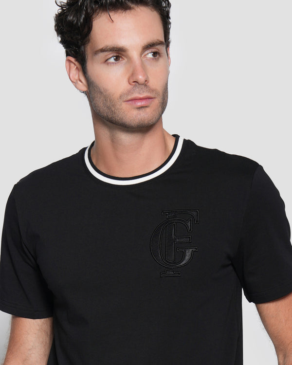Gianfranco Ferre Embroidered Logo T-Shirt Black