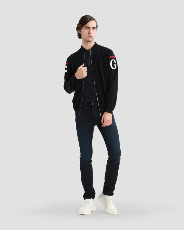 Gianfranco Ferre Ferre Branding Back Cardigan Navy