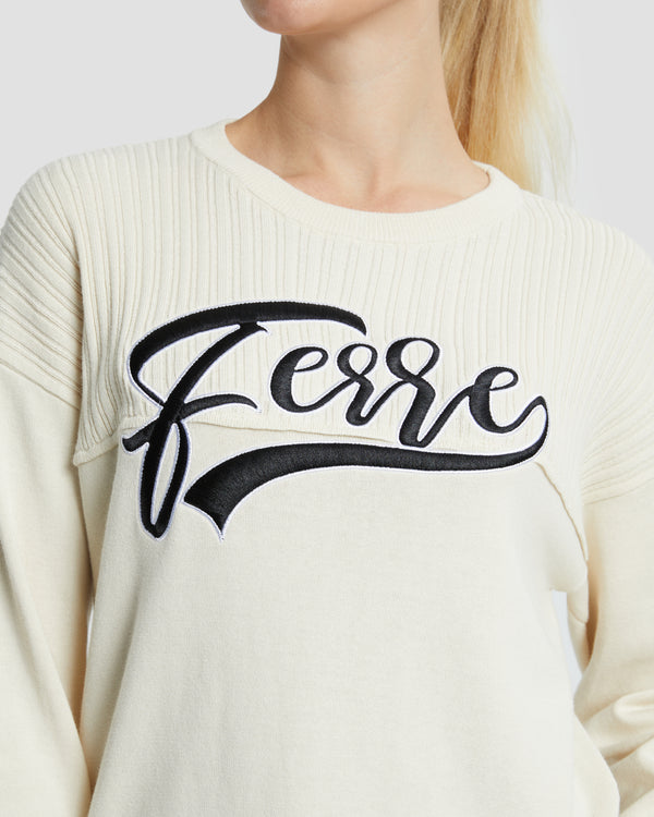 Gianfranco Ferre Ferre Embroidered Sweater Beige