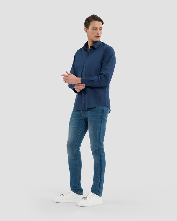 Gianfranco Ferre Ferré Milano Print Shirt Navy