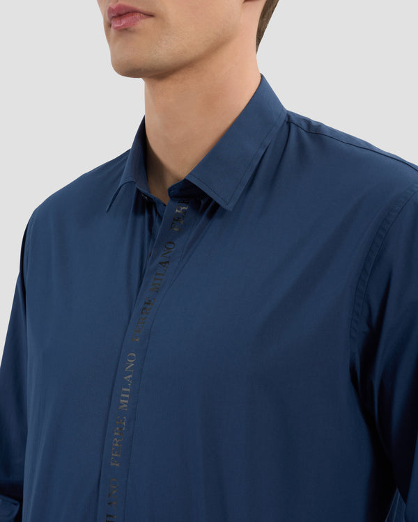 Gianfranco Ferre Ferré Milano Print Shirt Navy