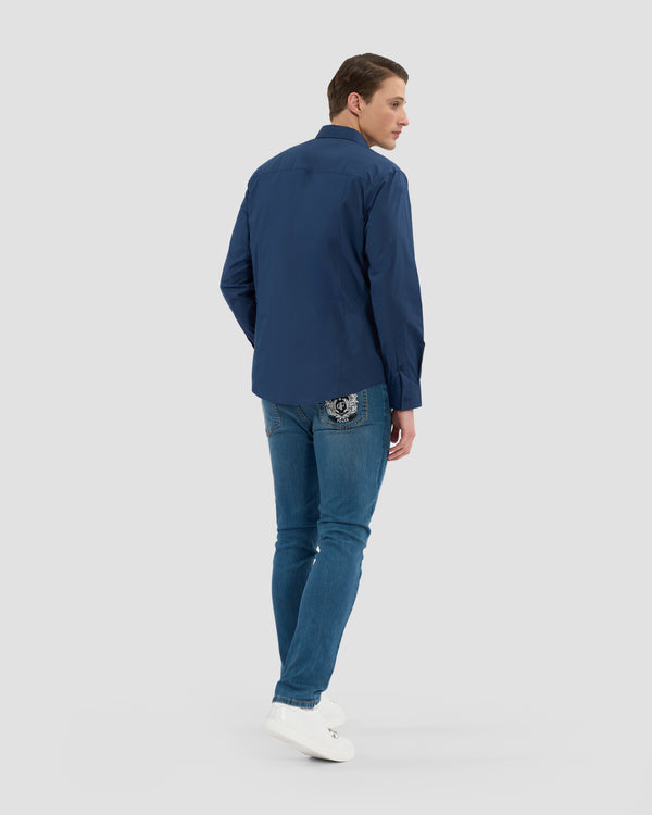 Gianfranco Ferre Ferré Milano Print Shirt Navy