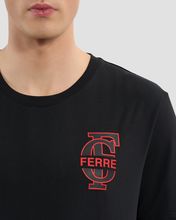Gianfranco Ferre Ferré Printed Chest T-Shirt Black
