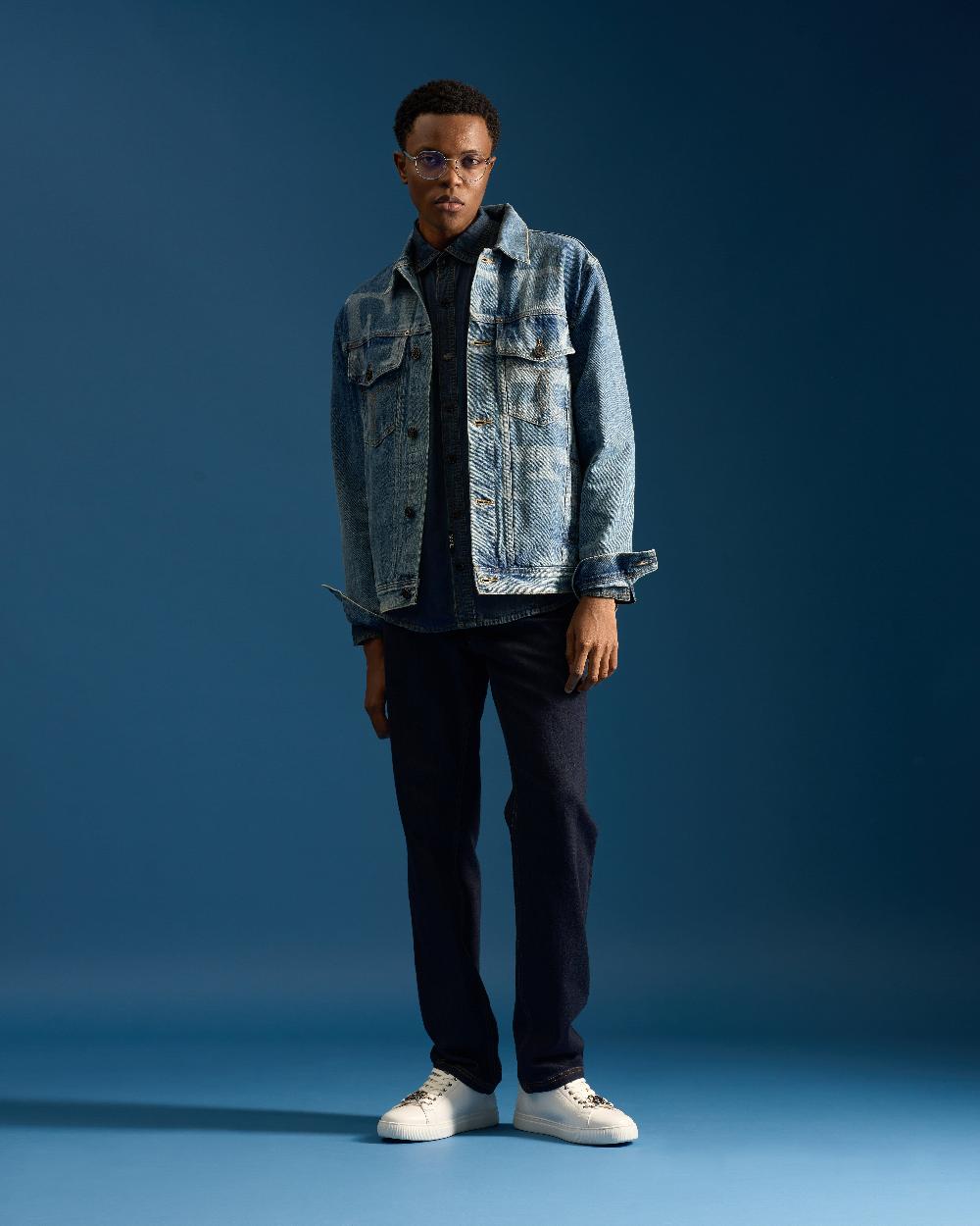 Gianfranco Ferre Ferre Printed Denim Jacket Blue