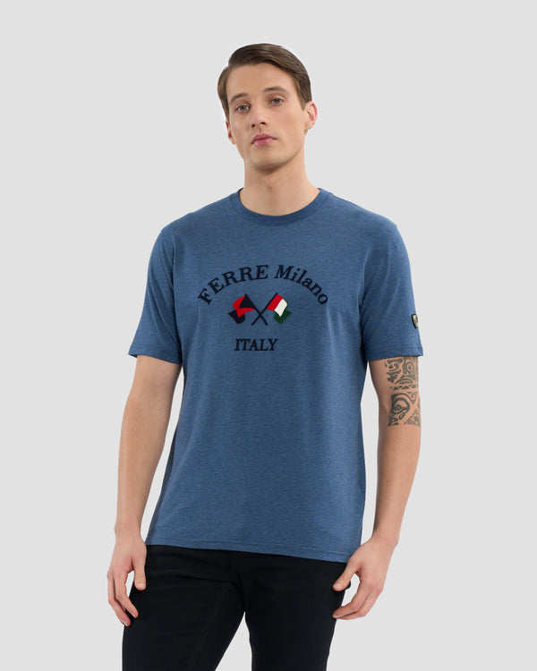 gianfranco ferre Flock Ferré Milano T-Shirt Navy