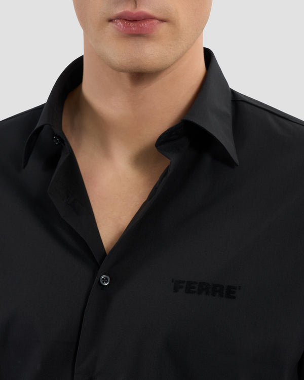 Gianfranco Ferre Flock Ferré Print Shirt Black