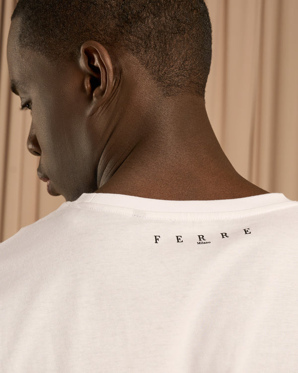 Gianfranco Ferre Flock Print Cotton T-Shirt White