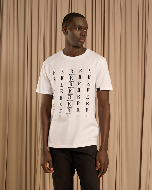 gianfranco ferre Flock Print Cotton T-Shirt White