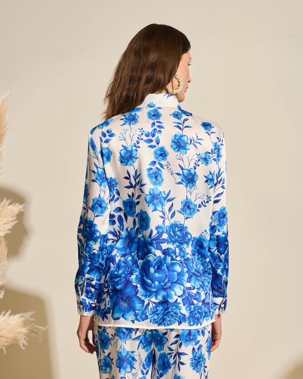 Gianfranco Ferre Floral Button-Down Shirt Blue