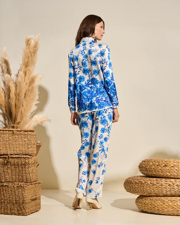 Gianfranco Ferre Floral Button-Down Shirt Blue
