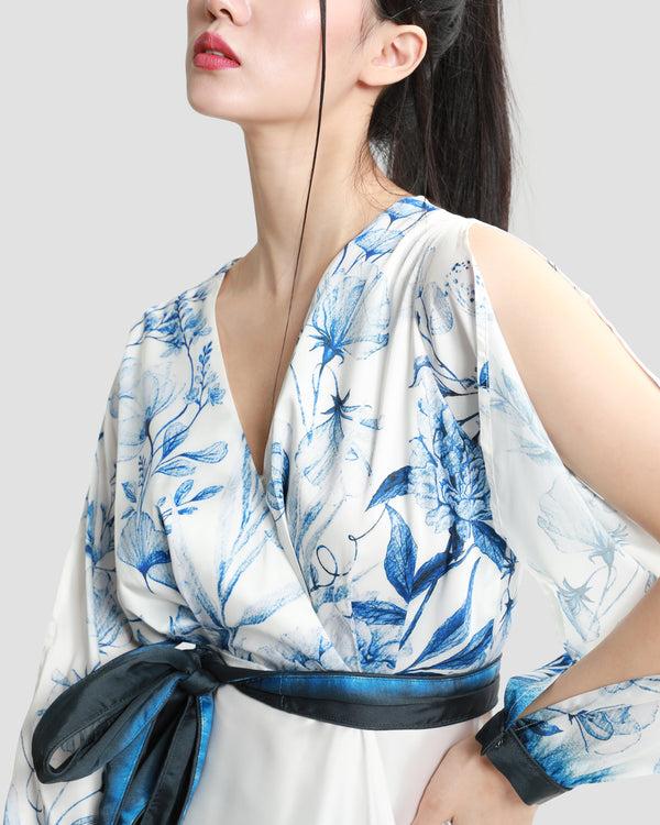 Gianfranco Ferre Floral Maxi Dress Blue