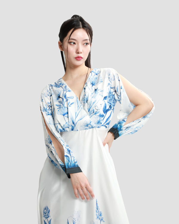 Gianfranco Ferre Floral Maxi Dress Blue