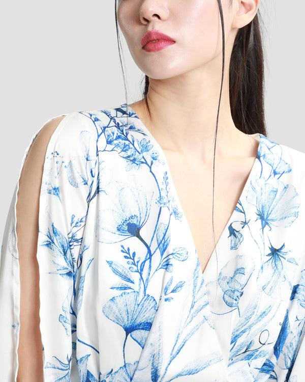 Gianfranco Ferre Floral Maxi Dress Blue