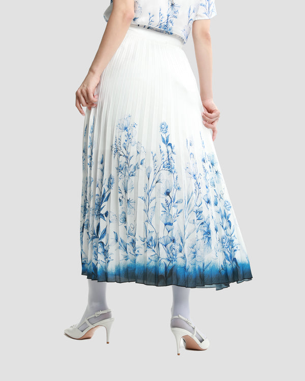 Gianfranco Ferre Floral Midi Skirt Blue