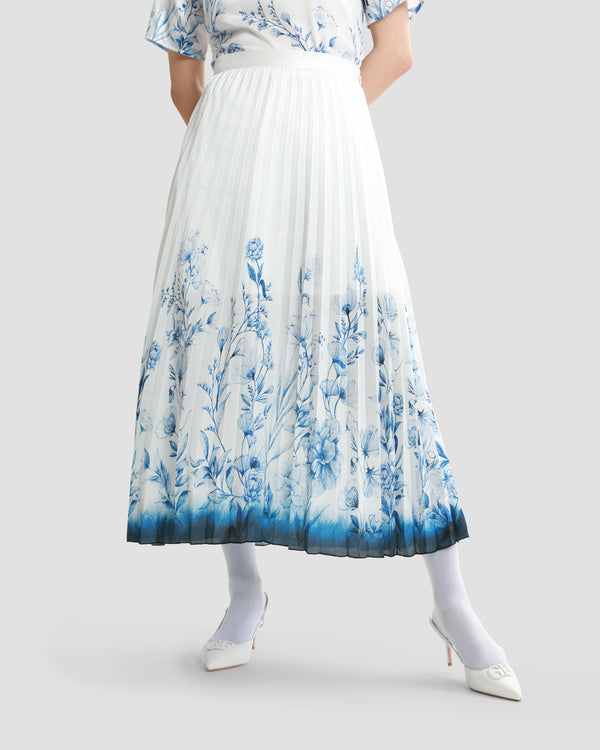 gianfranco ferre Floral Midi Skirt Blue