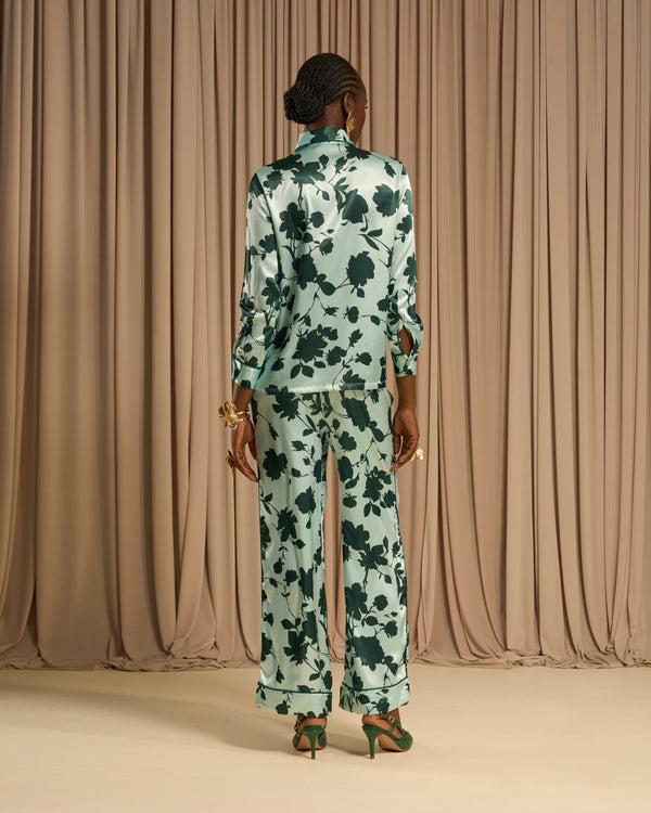 Gianfranco Ferre Floral Printed Pants Green