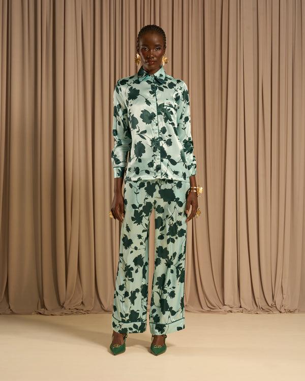 Gianfranco Ferre Floral Printed Shirt Green