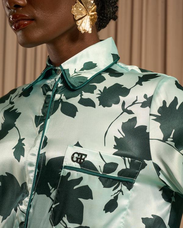 Gianfranco Ferre Floral Printed Shirt Green