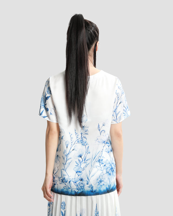 Gianfranco Ferre Floral Top Blue
