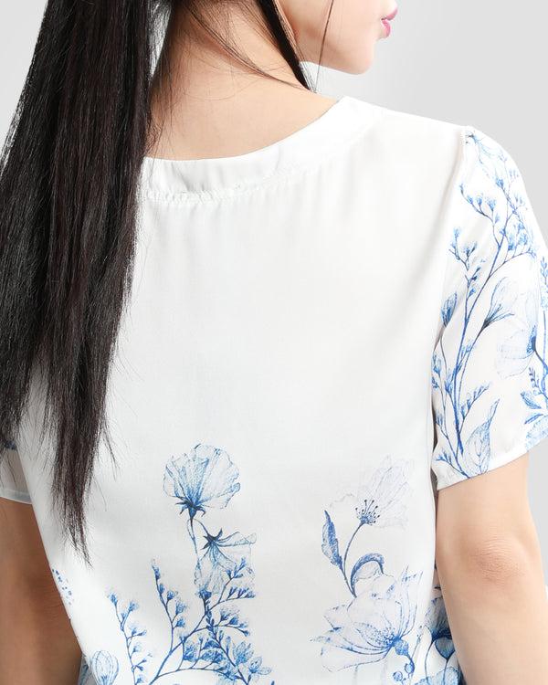 Gianfranco Ferre Floral Top Blue