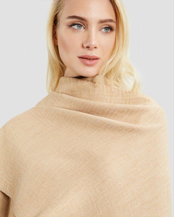 Gianfranco Ferre Fringed Monochrome Poncho Beige