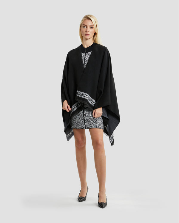 gianfranco ferre Fringed Monochrome Poncho Black